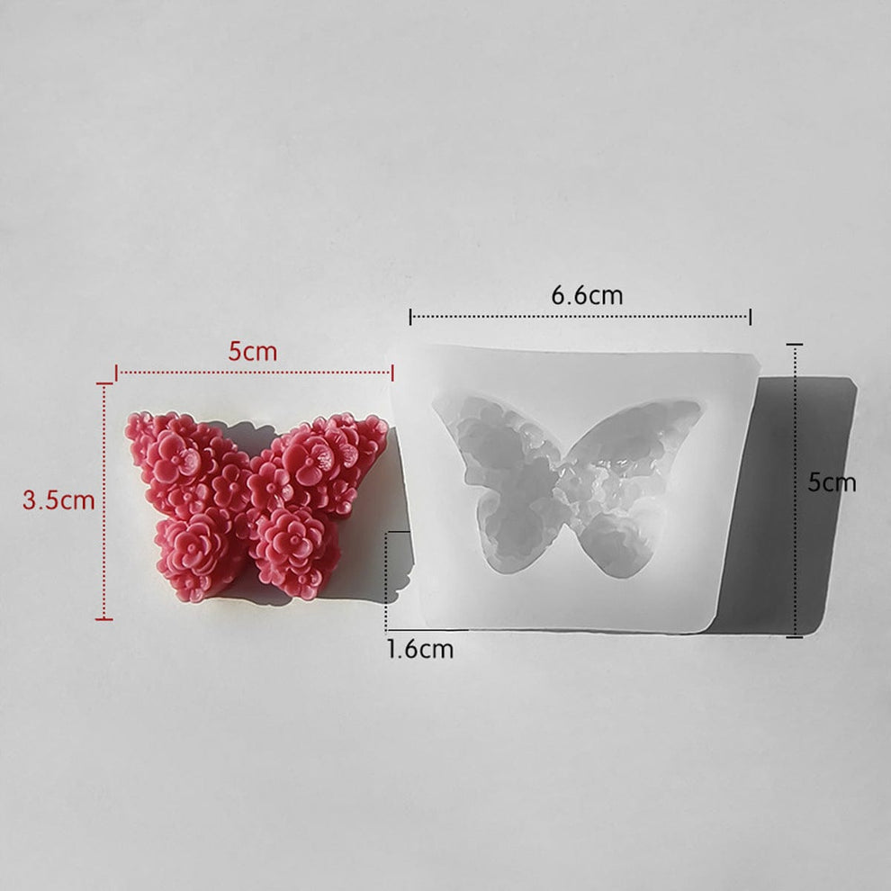 3D Flower Butterfly Candle Mould