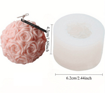 3D Rose Ball Candle Mould