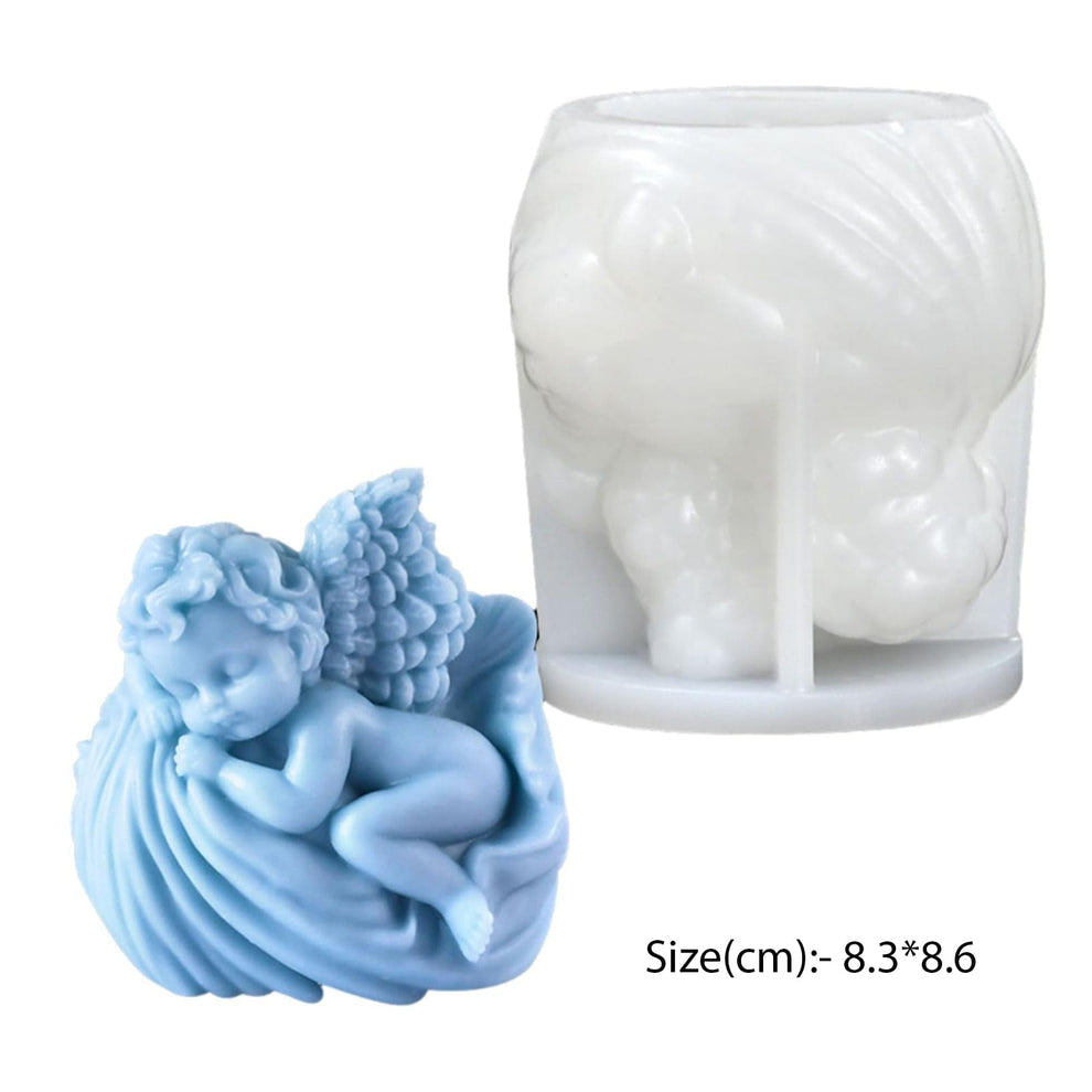 Little  Baby Cupid Slipping Statue Candle Mould