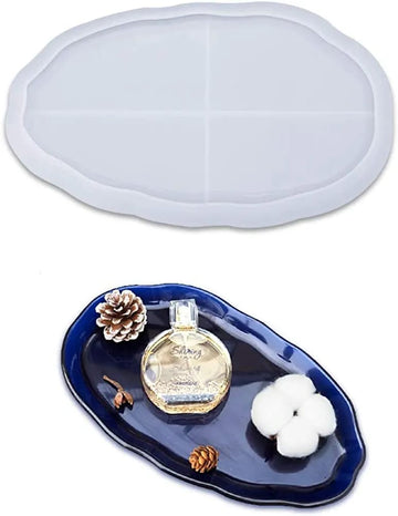 oval agate with boarder tray mould