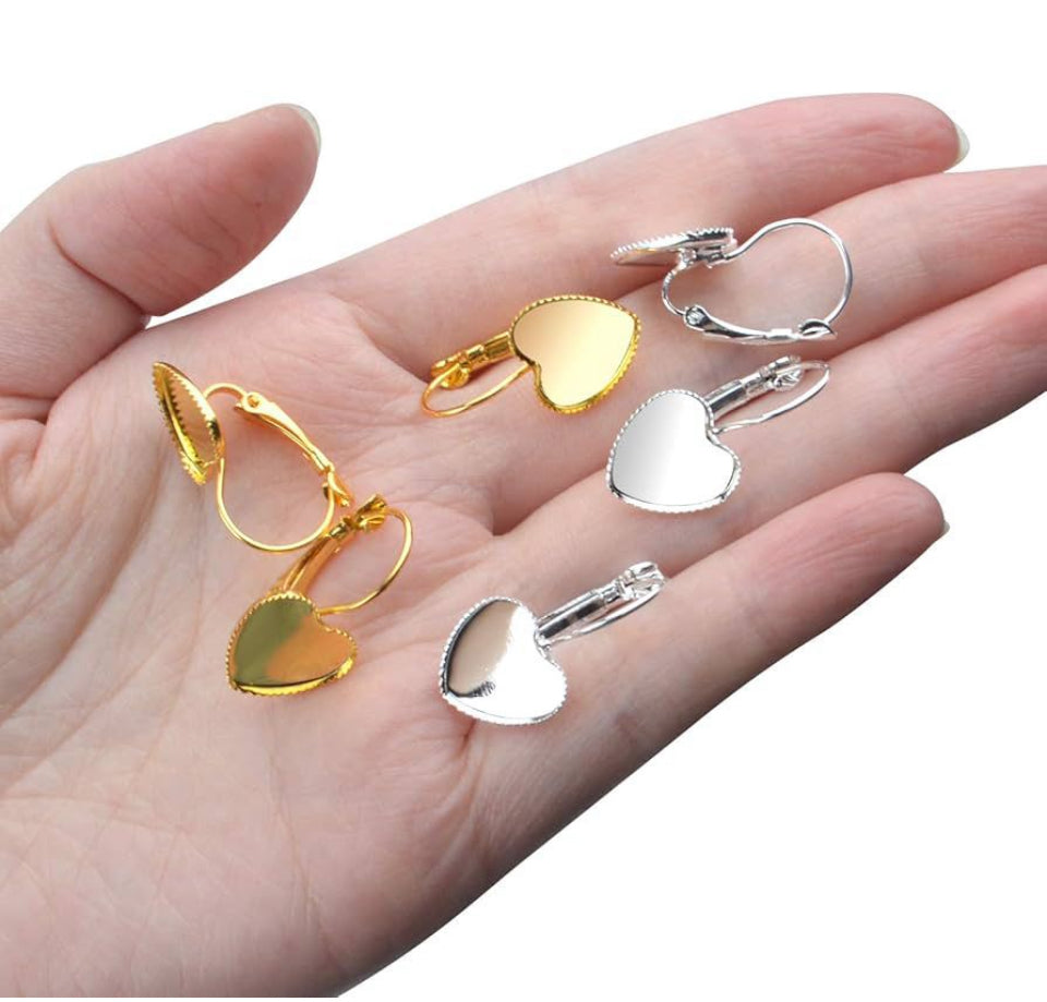 Silver Small Earring Base For Resin