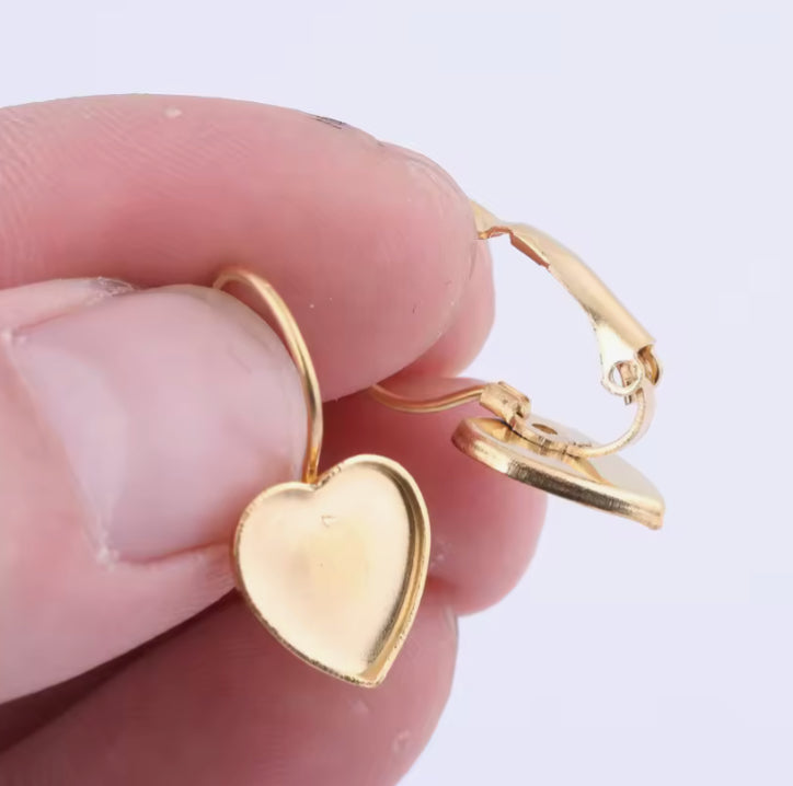 Golden Small Earring Base For Resin