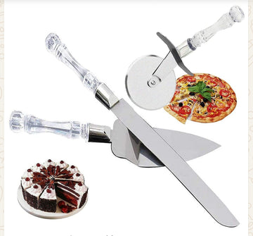 cake knife server set With pizza cuter