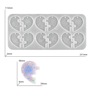 12 cavities zodiac heart keychain mould