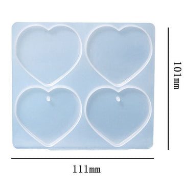 4 cavity heart mould