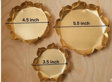 3 pieces Metal lotus Urli Set For Candle