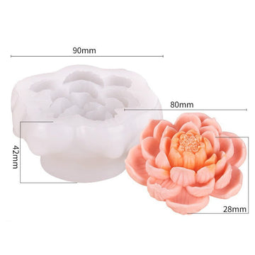 3D Lotus Flower Candle Mould (054)