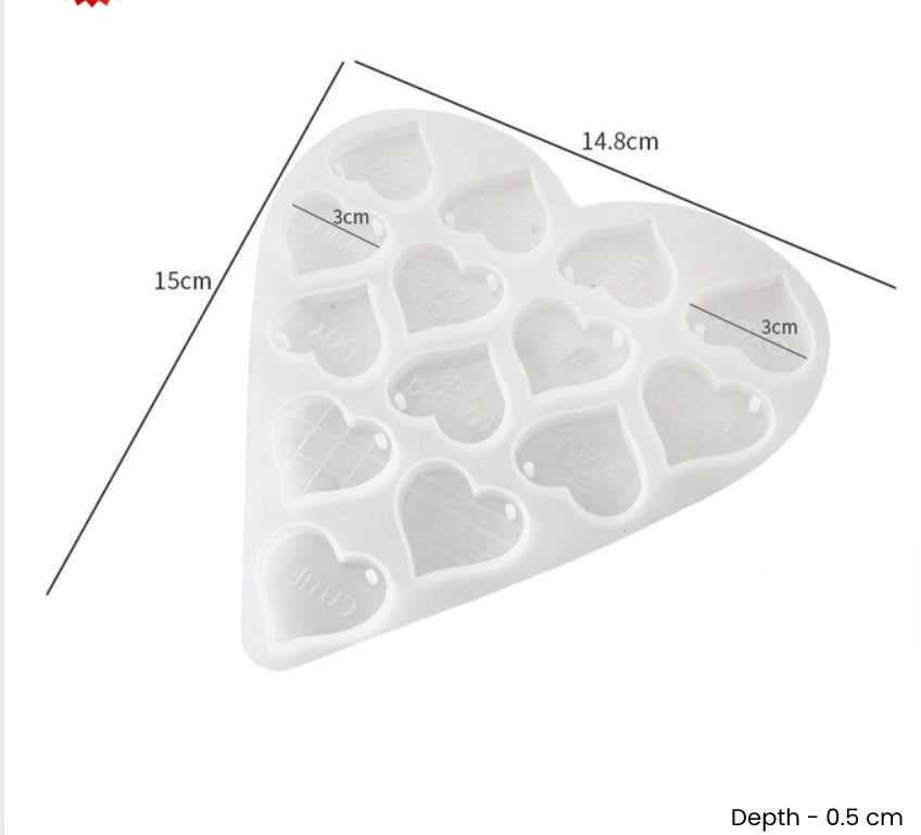 Big Heart Jewelry Keychain or Charm Mould