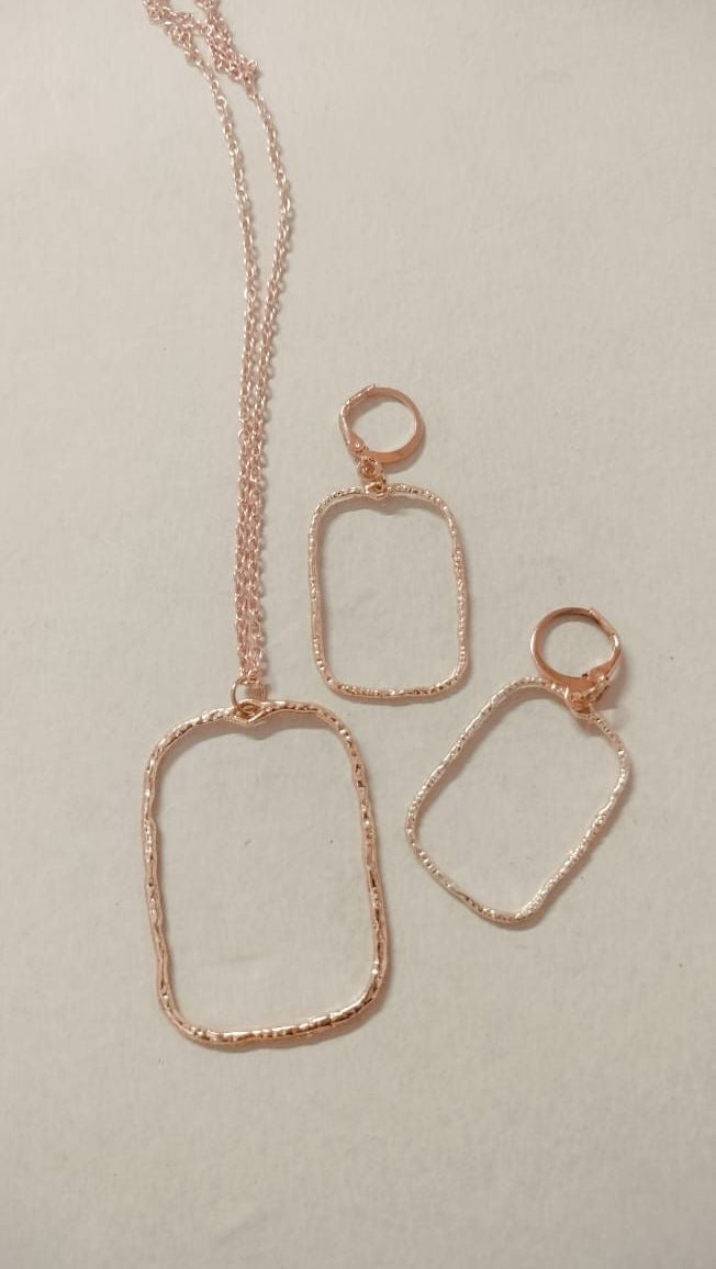 Earring Pendant Bezel Set Rose Gold