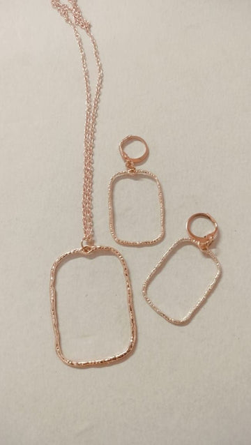 Earring Pendant Bezel Set Rose Gold