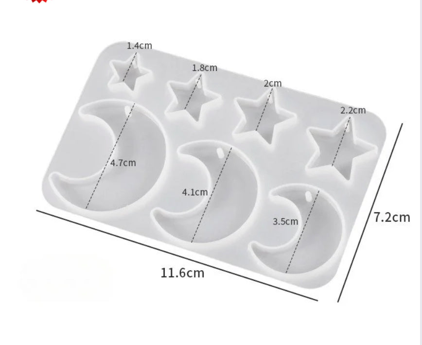 Star and moon jewellery Keychain or Charm Mould