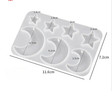 Star and moon jewellery Keychain or Charm Mould