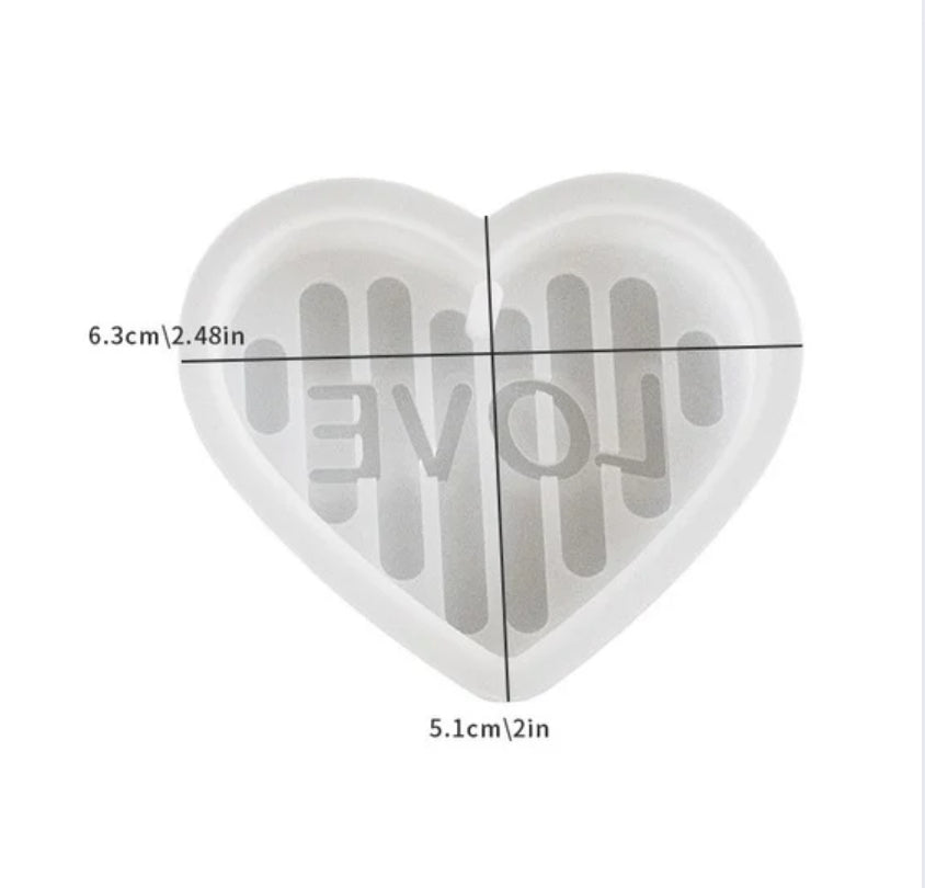 3D Love Heart Keychain Mould