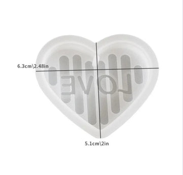 3D Love Heart Keychain Mould