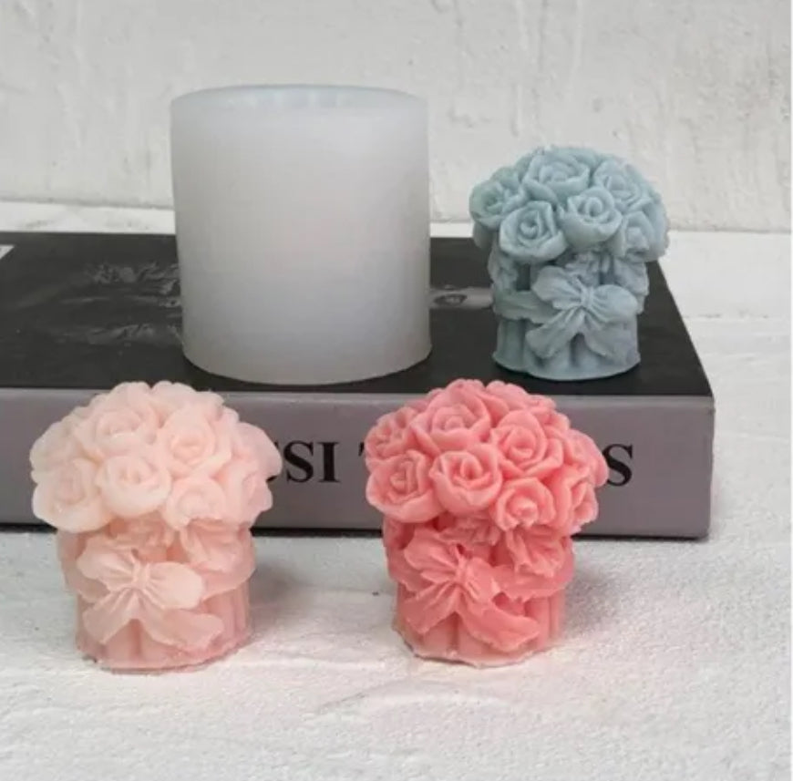3D Rose Bouquet Flower Candle Mould (172)