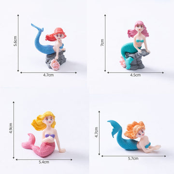 4 pieces mermaid miniature