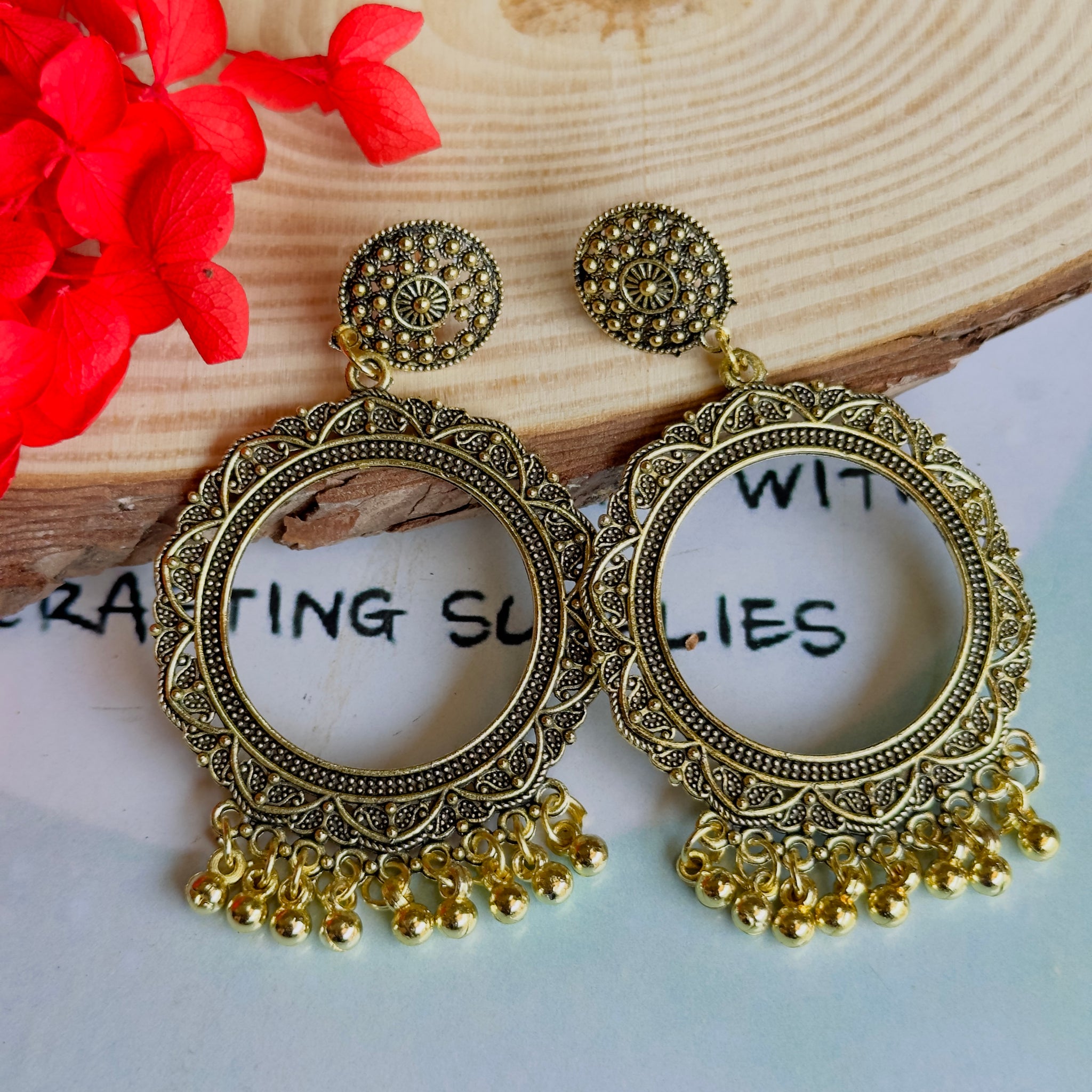 Resin jhumka base golden