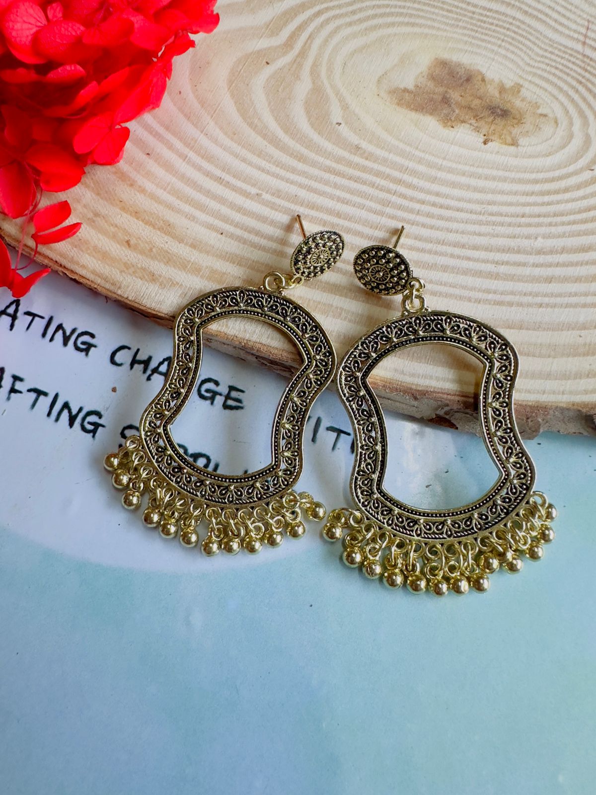 Resin jhumka base golden