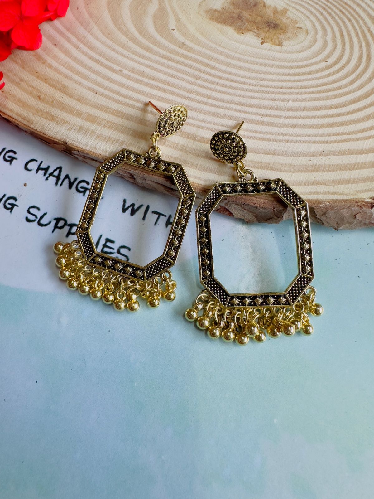 Resin jhumka base golden