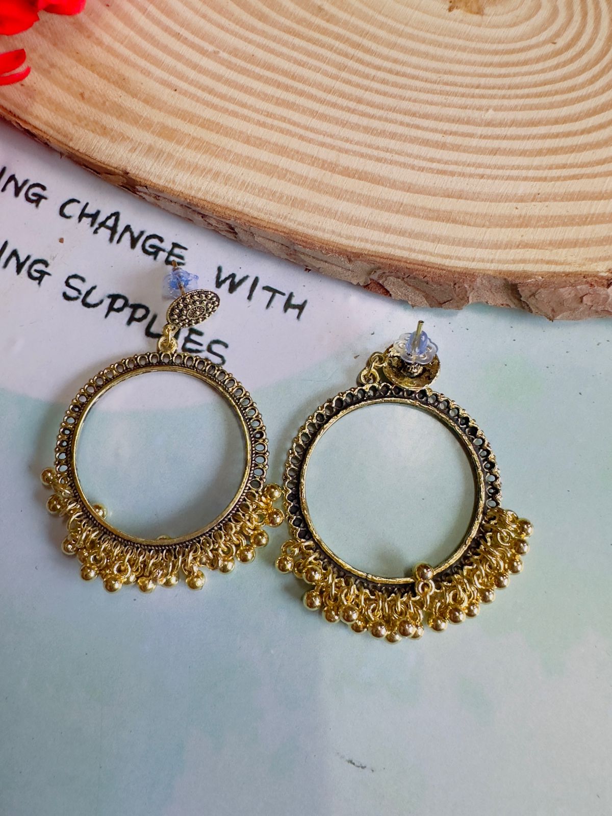 Resin jhumka base golden