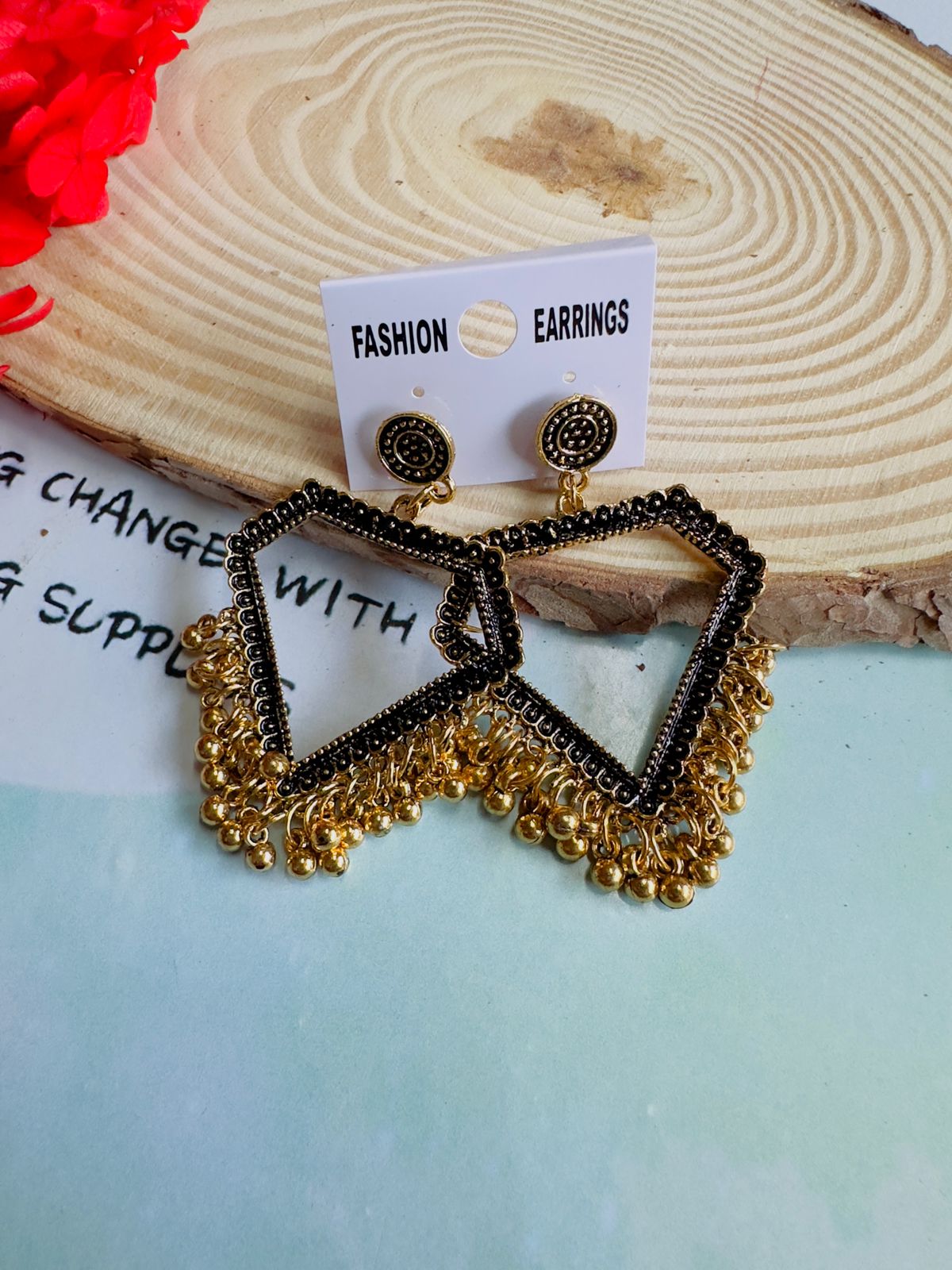 Resin jhumka base golden