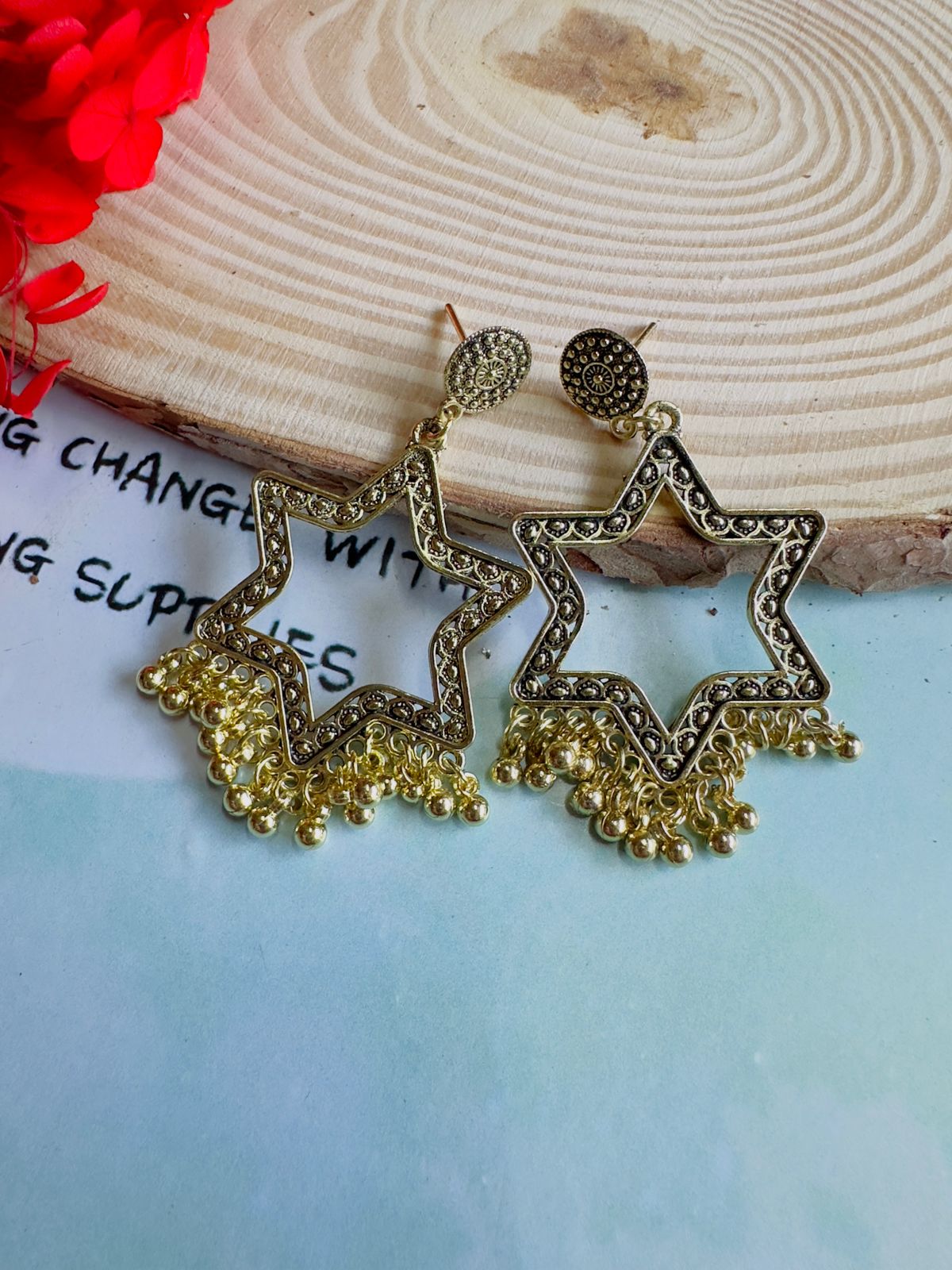Resin jhumka base golden