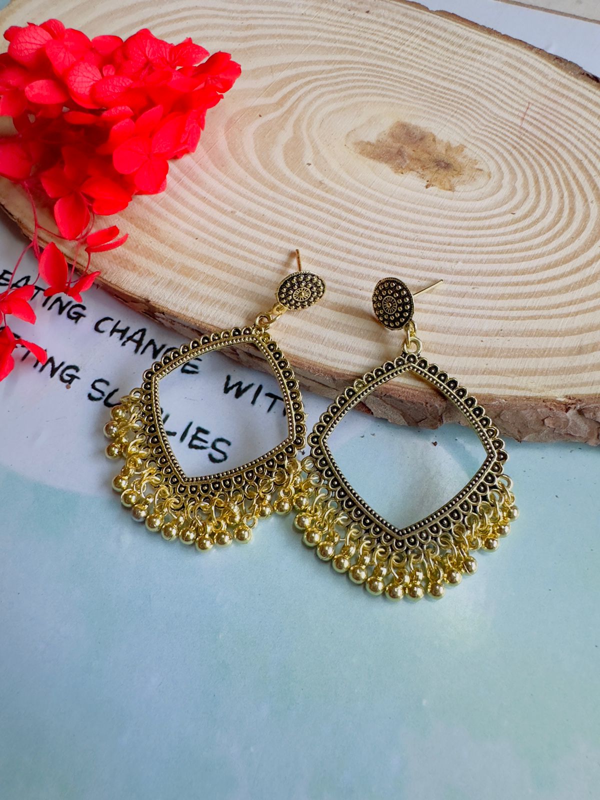 Resin jhumka base golden