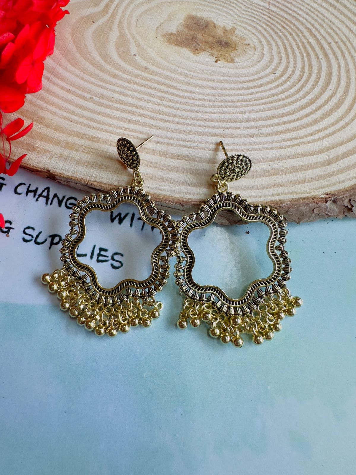 Resin jhumka base golden