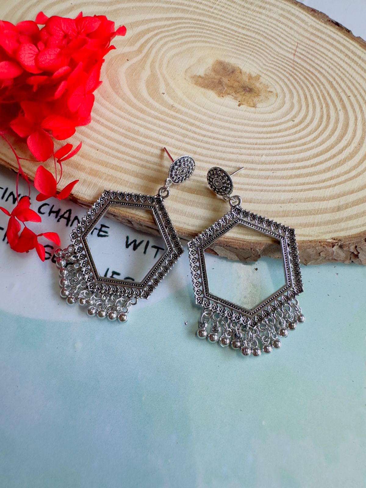 Resin jhumka base silver
