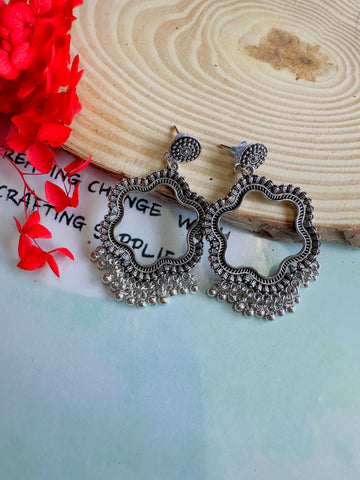 Resin jhumka base silver