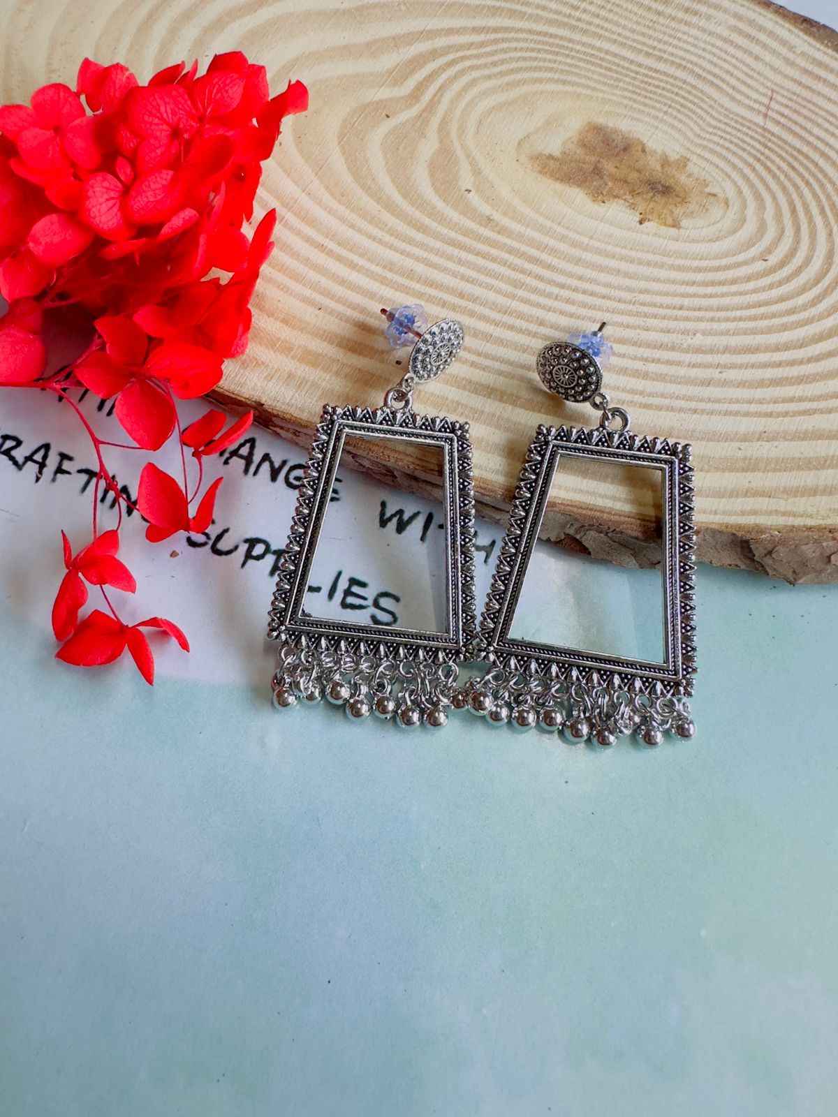 Resin jhumka base silver