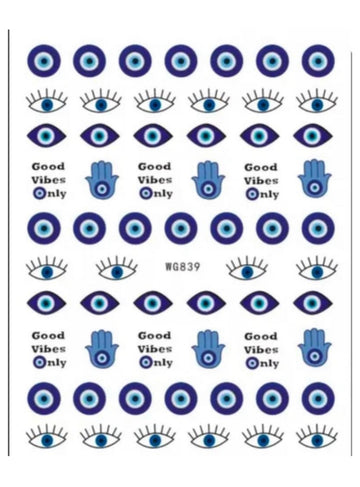 Evil eye  design  Resin color sticker