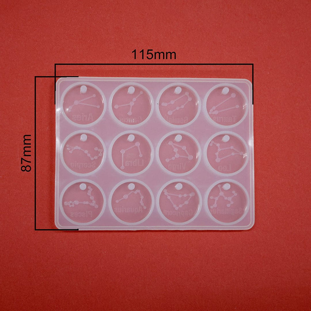 zodiac sign round keychain mould