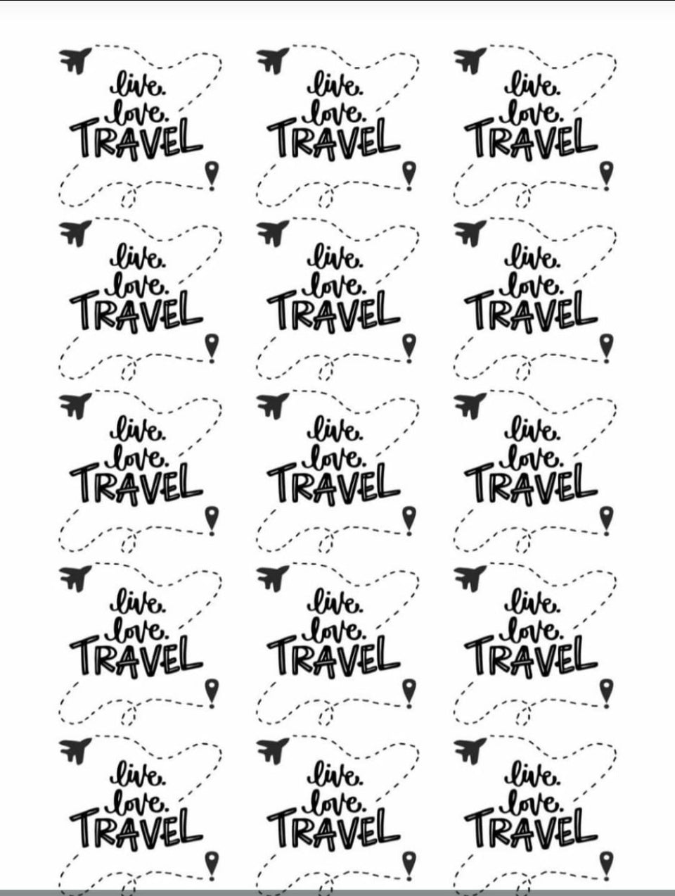 Travel tag Resin color sticker