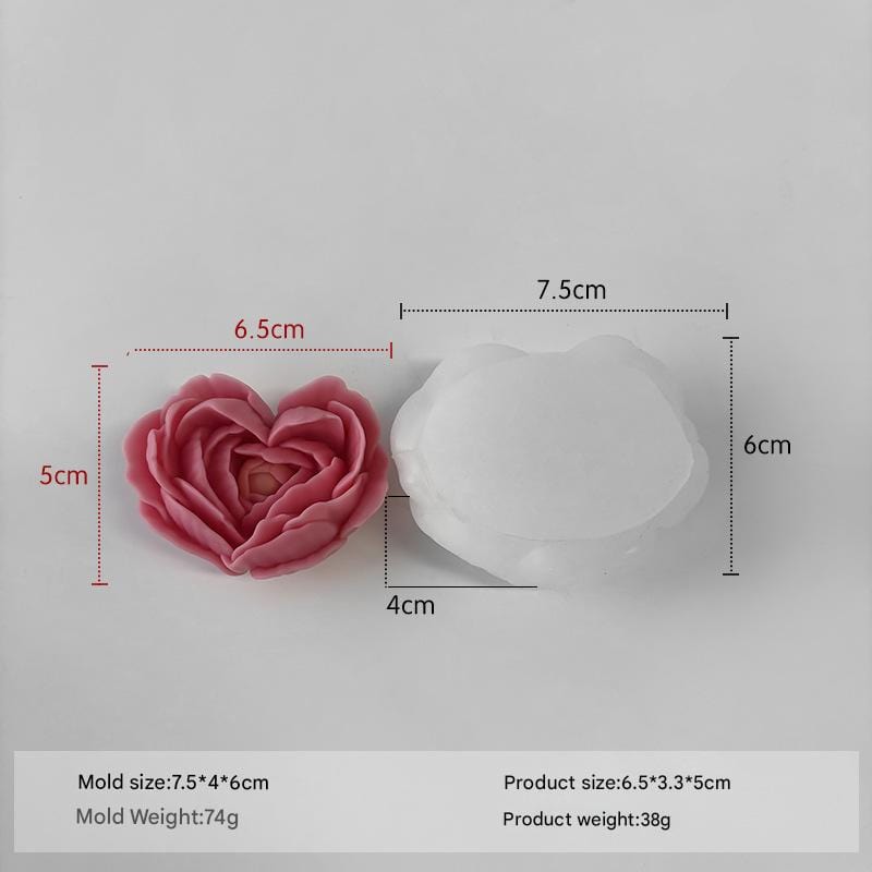 Heart rose candle Mould