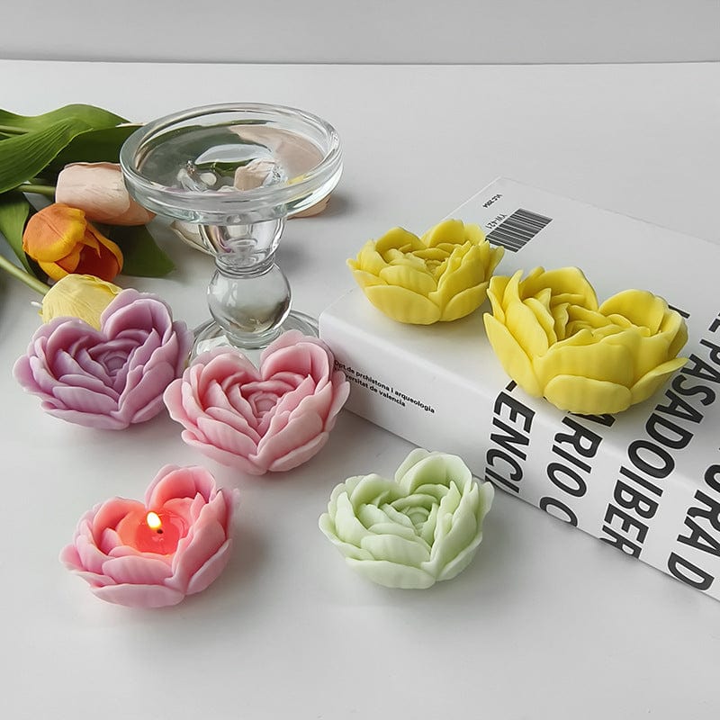 Heart rose candle Mould