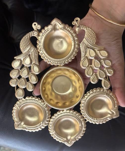 8 Inch Peacock Metal Urli For Candle