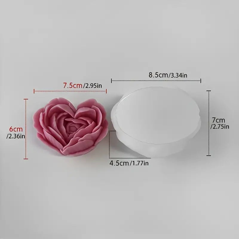 Big Heart Rose Candle Mould
