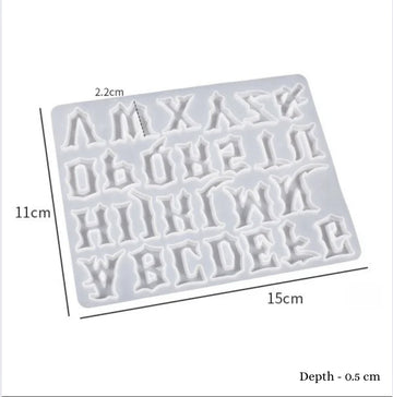 Gothic Letter Alphabet Charm Mould