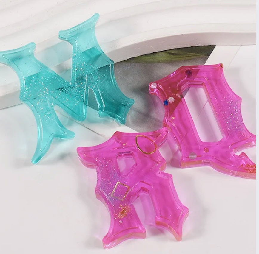 Gothic Letter Alphabet Charm Mould