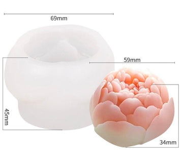 3D Lotus Blooming Flower Candle Mould (059)