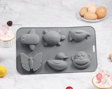 6 Cavity Animal Mould Concrete Or Candle Mould