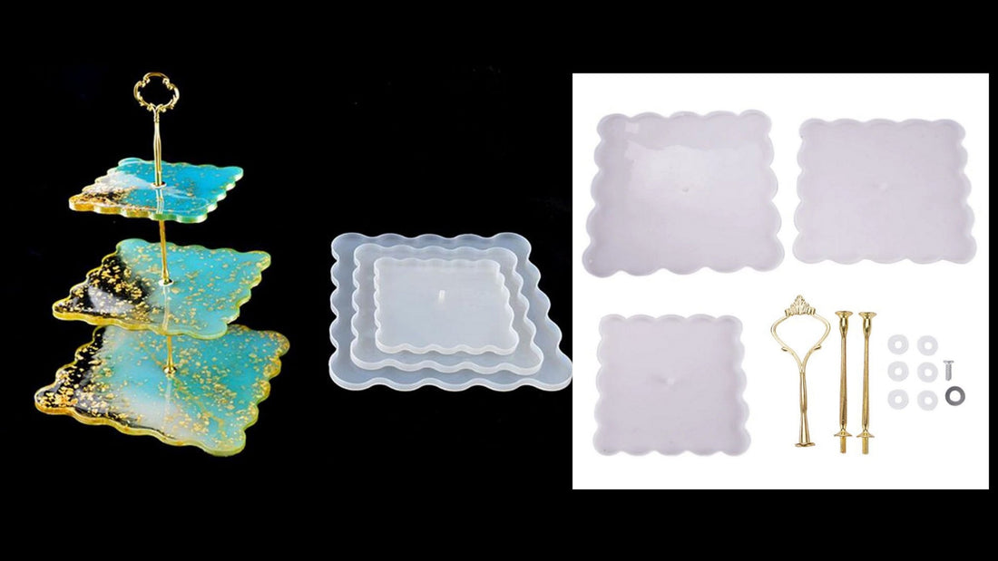Square Agate 3 Tier Cake Stand Mould