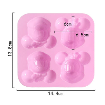 4 Cavity Minnie Mouse Face Mould