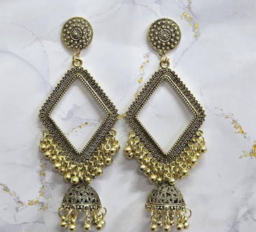 resin jhumka base with jumar golden
