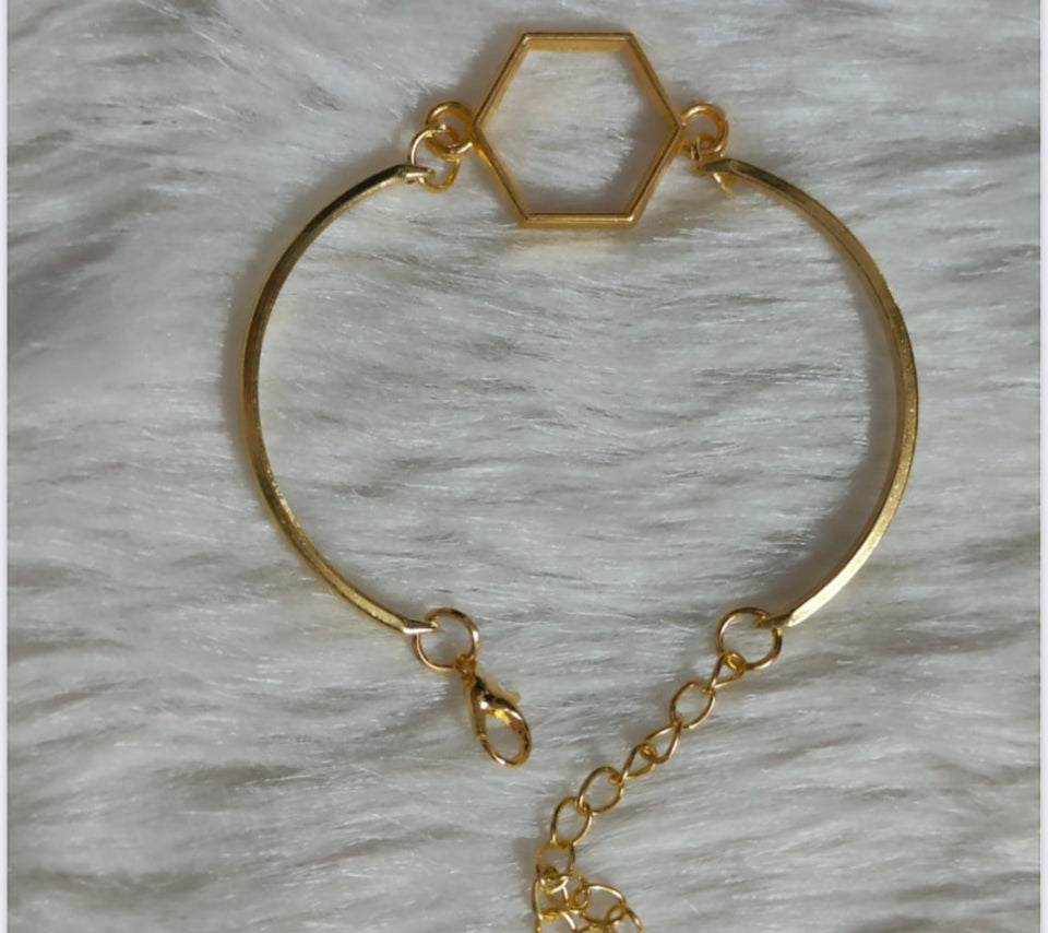 Resin Bracelet Base golden