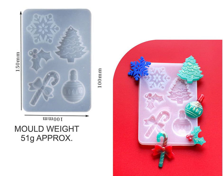 5 cavities Christmas Mould