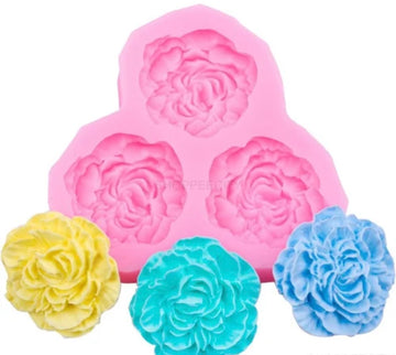 3 Cavity Small 3D Flower Mould