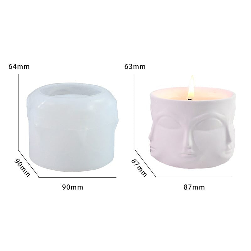 Abstract face candle mould
