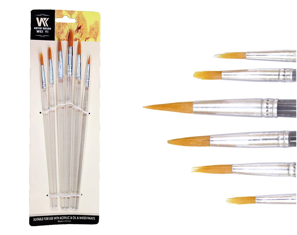 6 pieces Round paint brush set